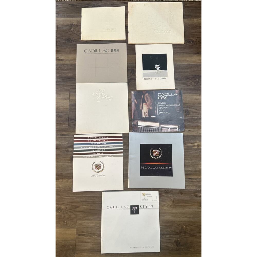 Vintage Lot Of 9 Cadillac 1980-1985, 1989‎ Dealer BROCHURES CATALOGS Photo Book